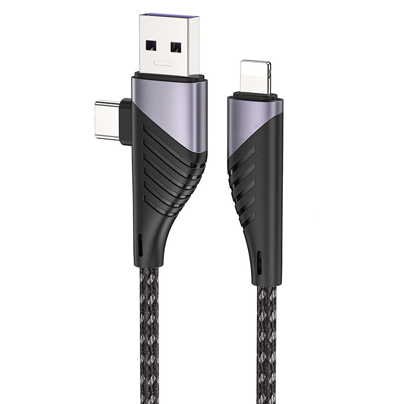 Câble de données à chargement rapide USB-A / USB-C vers Lightning en nylon tressé (1 m) Câble de données à chargement rapide USB-A / USB-C vers Lightning en nylon tressé (1 m)